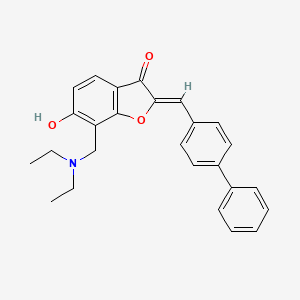 molecular formula C26H25NO3 B12205886 (2Z)-2-(biphenyl-4-ylmethylidene)-7-[(diethylamino)methyl]-6-hydroxy-1-benzofuran-3(2H)-one 