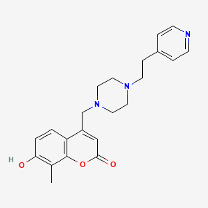 molecular formula C22H25N3O3 B12205892 7-hydroxy-8-methyl-4-({4-[2-(pyridin-4-yl)ethyl]piperazin-1-yl}methyl)-2H-chromen-2-one 