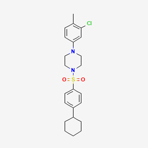 molecular formula C23H29ClN2O2S B12205917 1-(3-Chloro-4-methylphenyl)-4-(4-cyclohexylbenzenesulfonyl)piperazine 