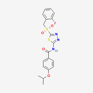 N-{5-[(2-fluorobenzyl)sulfonyl]-1,3,4-thiadiazol-2-yl}-4-(propan-2-yloxy)benzamide