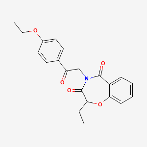 molecular formula C21H21NO5 B12205923 4-[2-(4-ethoxyphenyl)-2-oxoethyl]-2-ethyl-1,4-benzoxazepine-3,5(2H,4H)-dione 