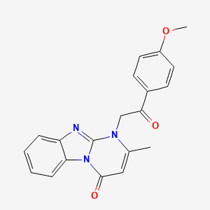 molecular formula C20H17N3O3 B12205930 1-[2-(4-methoxyphenyl)-2-oxoethyl]-2-methylpyrimido[1,2-a]benzimidazol-4(1H)-one 