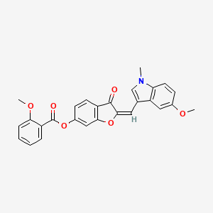 (2E)-2-[(5-methoxy-1-methyl-1H-indol-3-yl)methylidene]-3-oxo-2,3-dihydro-1-benzofuran-6-yl 2-methoxybenzoate