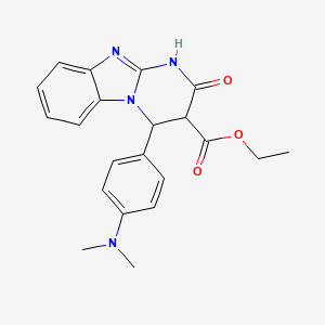 molecular formula C21H22N4O3 B12205975 Ethyl 4-[4-(dimethylamino)phenyl]-2-hydroxy-3,4-dihydropyrimido[1,2-a]benzimidazole-3-carboxylate 