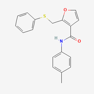 N-(4-methylphenyl)-2-[(phenylsulfanyl)methyl]furan-3-carboxamide