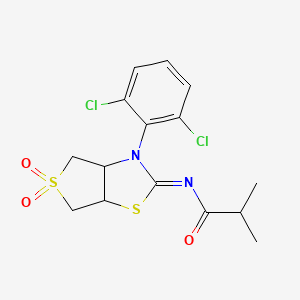 N-[(2Z)-3-(2,6-dichlorophenyl)-5,5-dioxidotetrahydrothieno[3,4-d][1,3]thiazol-2(3H)-ylidene]-2-methylpropanamide