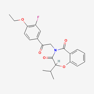 molecular formula C22H22FNO5 B12206033 4-[2-(4-ethoxy-3-fluorophenyl)-2-oxoethyl]-2-(propan-2-yl)-1,4-benzoxazepine-3,5(2H,4H)-dione 