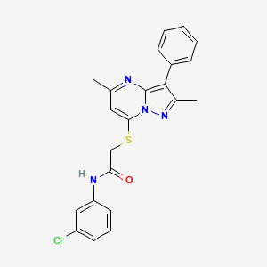 N-(3-chlorophenyl)-2-[(2,5-dimethyl-3-phenylpyrazolo[1,5-a]pyrimidin-7-yl)sulfanyl]acetamide