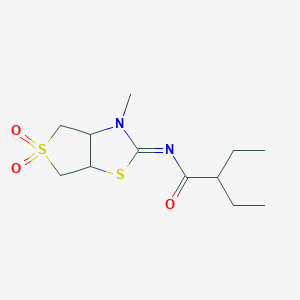 molecular formula C12H20N2O3S2 B12206054 2-ethyl-N-[(2Z)-3-methyl-5,5-dioxidotetrahydrothieno[3,4-d][1,3]thiazol-2(3H)-ylidene]butanamide 