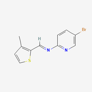 molecular formula C11H9BrN2S B12206058 N-(5-bromopyridin-2-yl)-1-(3-methylthiophen-2-yl)methanimine 