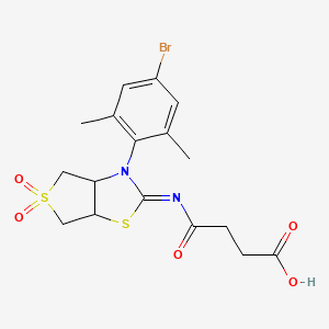 4-{[(2Z)-3-(4-bromo-2,6-dimethylphenyl)-5,5-dioxidotetrahydrothieno[3,4-d][1,3]thiazol-2(3H)-ylidene]amino}-4-oxobutanoic acid