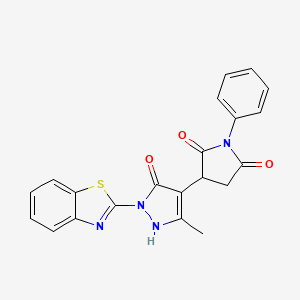 3-[1-(1,3-benzothiazol-2-yl)-5-hydroxy-3-methyl-1H-pyrazol-4-yl]-1-phenylpyrrolidine-2,5-dione