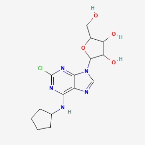 molecular formula C15H20ClN5O4 B1220613 2-[2-Chloro-6-(cyclopentylamino)-9-purinyl]-5-(hydroxymethyl)oxolane-3,4-diol 
