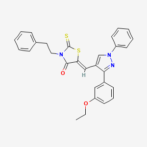 (5Z)-5-{[3-(3-ethoxyphenyl)-1-phenyl-1H-pyrazol-4-yl]methylidene}-3-(2-phenylethyl)-2-thioxo-1,3-thiazolidin-4-one