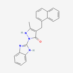 molecular formula C22H18N4O B12206157 1-(1H-benzimidazol-2-yl)-3-methyl-4-(naphthalen-1-ylmethyl)-1H-pyrazol-5-ol 