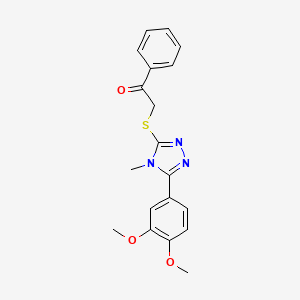 2-((5-(3,4-dimethoxyphenyl)-4-methyl-4H-1,2,4-triazol-3-yl)thio)-1-phenylethanone