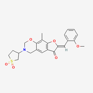 (7Z)-3-(1,1-dioxidotetrahydrothiophen-3-yl)-7-(2-methoxybenzylidene)-9-methyl-3,4-dihydro-2H-furo[3,2-g][1,3]benzoxazin-6(7H)-one