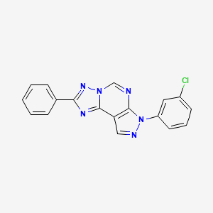 molecular formula C18H11ClN6 B12206179 7-(3-chlorophenyl)-2-phenyl-7H-pyrazolo[4,3-e][1,2,4]triazolo[1,5-c]pyrimidine 