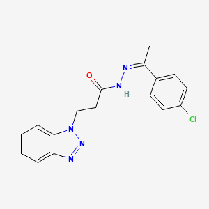 molecular formula C17H16ClN5O B12206187 3-(1H-benzotriazol-1-yl)-N'-[(1Z)-1-(4-chlorophenyl)ethylidene]propanehydrazide 