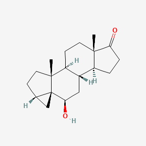 molecular formula C19H28O2 B1220624 (1S,2R,5S,7R,8R,10R,11S,15S)-8-Hydroxy-2,15-dimethylpentacyclo[8.7.0.02,7.05,7.011,15]heptadecan-14-one CAS No. 663-39-8