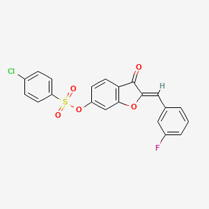 (2Z)-2-(3-fluorobenzylidene)-3-oxo-2,3-dihydro-1-benzofuran-6-yl 4-chlorobenzenesulfonate