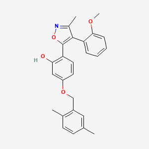 5-[(2,5-Dimethylbenzyl)oxy]-2-[4-(2-methoxyphenyl)-3-methyl-1,2-oxazol-5-yl]phenol