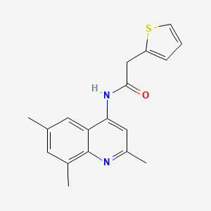 2-(thiophen-2-yl)-N-(2,6,8-trimethylquinolin-4-yl)acetamide