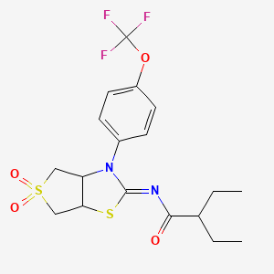 N-[(2Z)-5,5-dioxido-3-[4-(trifluoromethoxy)phenyl]tetrahydrothieno[3,4-d][1,3]thiazol-2(3H)-ylidene]-2-ethylbutanamide