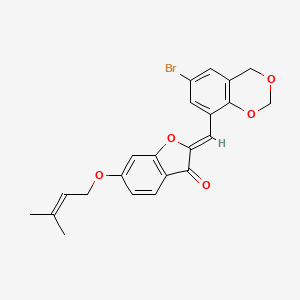 (2Z)-2-[(6-bromo-4H-1,3-benzodioxin-8-yl)methylidene]-6-[(3-methylbut-2-en-1-yl)oxy]-1-benzofuran-3(2H)-one