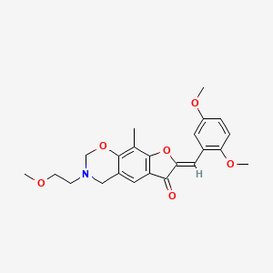 (7Z)-7-(2,5-dimethoxybenzylidene)-3-(2-methoxyethyl)-9-methyl-3,4-dihydro-2H-furo[3,2-g][1,3]benzoxazin-6(7H)-one