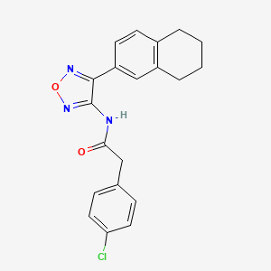 molecular formula C20H18ClN3O2 B12206338 2-(4-chlorophenyl)-N-[4-(5,6,7,8-tetrahydronaphthalen-2-yl)-1,2,5-oxadiazol-3-yl]acetamide 