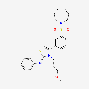 N-[(2Z)-4-[3-(azepan-1-ylsulfonyl)phenyl]-3-(3-methoxypropyl)-1,3-thiazol-2(3H)-ylidene]aniline