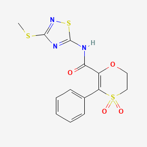 N-[3-(methylsulfanyl)-1,2,4-thiadiazol-5-yl]-3-phenyl-5,6-dihydro-1,4-oxathiine-2-carboxamide 4,4-dioxide