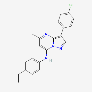 molecular formula C22H21ClN4 B12206370 3-(4-chlorophenyl)-N-(4-ethylphenyl)-2,5-dimethylpyrazolo[1,5-a]pyrimidin-7-amine 