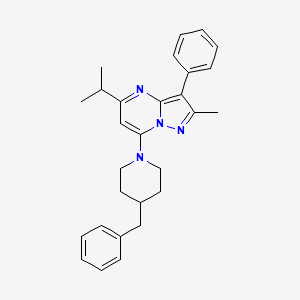 7-(4-Benzylpiperidin-1-yl)-2-methyl-3-phenyl-5-(propan-2-yl)pyrazolo[1,5-a]pyrimidine