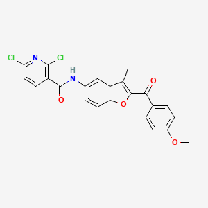 molecular formula C23H16Cl2N2O4 B12206383 2,6-dichloro-N-{2-[(4-methoxyphenyl)carbonyl]-3-methyl-1-benzofuran-5-yl}pyridine-3-carboxamide 