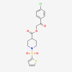 2-(4-Chlorophenyl)-2-oxoethyl 1-(thiophen-2-ylsulfonyl)piperidine-4-carboxylate