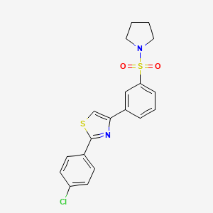 2-(4-Chlorophenyl)-4-[3-(pyrrolidin-1-ylsulfonyl)phenyl]-1,3-thiazole