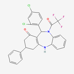 1-[11-(2,4-dichlorophenyl)-1-hydroxy-3-phenyl-2,3,4,11-tetrahydro-10H-dibenzo[b,e][1,4]diazepin-10-yl]-2,2,2-trifluoroethanone