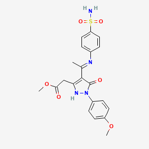 methyl [(4Z)-1-(4-methoxyphenyl)-5-oxo-4-{1-[(4-sulfamoylphenyl)amino]ethylidene}-4,5-dihydro-1H-pyrazol-3-yl]acetate