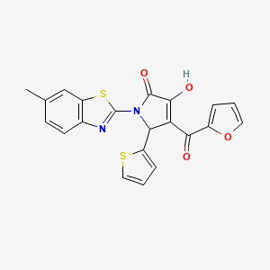 4-(2-furylcarbonyl)-3-hydroxy-1-(6-methyl-1,3-benzothiazol-2-yl)-5-(2-thienyl)-1,5-dihydro-2H-pyrrol-2-one