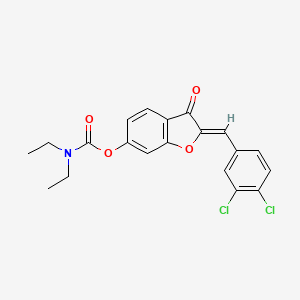 molecular formula C20H17Cl2NO4 B12206459 (2Z)-2-(3,4-dichlorobenzylidene)-3-oxo-2,3-dihydro-1-benzofuran-6-yl diethylcarbamate 