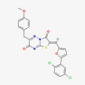 (2Z)-2-{[5-(2,5-dichlorophenyl)furan-2-yl]methylidene}-6-(4-methoxybenzyl)-7H-[1,3]thiazolo[3,2-b][1,2,4]triazine-3,7(2H)-dione