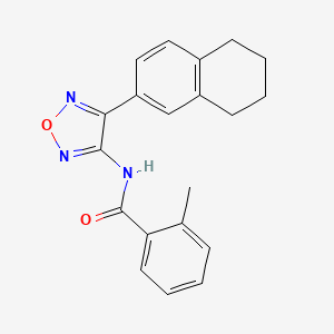 molecular formula C20H19N3O2 B12206480 2-methyl-N-[4-(5,6,7,8-tetrahydronaphthalen-2-yl)-1,2,5-oxadiazol-3-yl]benzamide 