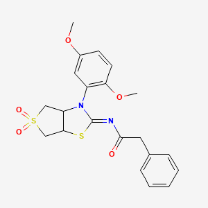 N-[(2E)-3-(2,5-dimethoxyphenyl)-5,5-dioxidotetrahydrothieno[3,4-d][1,3]thiazol-2(3H)-ylidene]-2-phenylacetamide