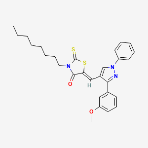 (5Z)-5-{[3-(3-methoxyphenyl)-1-phenyl-1H-pyrazol-4-yl]methylidene}-3-octyl-2-thioxo-1,3-thiazolidin-4-one