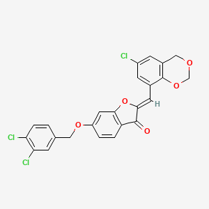 (2Z)-2-[(6-chloro-4H-1,3-benzodioxin-8-yl)methylidene]-6-[(3,4-dichlorobenzyl)oxy]-1-benzofuran-3(2H)-one