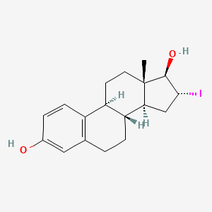 molecular formula C18H23IO2 B1220654 Estra-1,3,5(10)-triene-3,17-diol, 16-iodo-, (16alpha,17beta)- CAS No. 71765-94-1