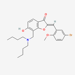 (2Z)-2-(5-bromo-2-methoxybenzylidene)-7-[(dibutylamino)methyl]-6-hydroxy-1-benzofuran-3(2H)-one