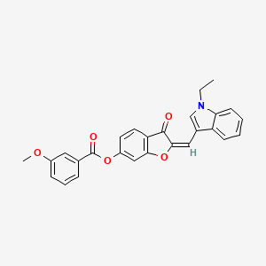 molecular formula C27H21NO5 B12206550 2-[(1-Ethylindol-3-yl)methylene]-3-oxobenzo[3,4-b]furan-6-yl 3-methoxybenzoate 